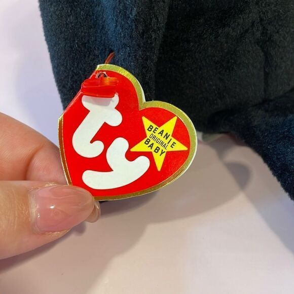 Baldy The Bald Eagle 1996 Ty Beanie Baby PVC Pellets Vintage ear and Tush Tags - Picture 6 of 9